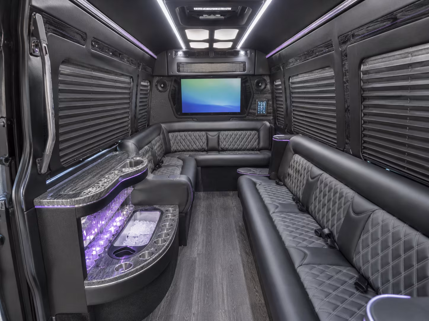 burleson 30 passenger party bus interior