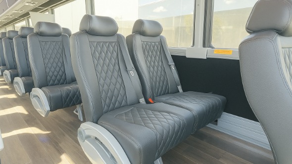 Interior of Charter Bus Company Fort Worth's 18 Passenger Minibus in Fort Worth