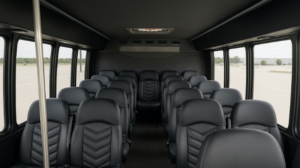 Interior of Charter Bus Company Cedar Hill's 30 Passenger Minibus in Cedar Hill