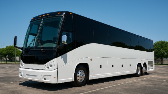 Exterior of Charter Bus Company Fort Worth's 56 Passenger Charter Bus in Fort Worth