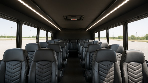 burleson 28 passenger minibus inside