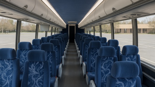 burleson 56 passenger charter bus inside