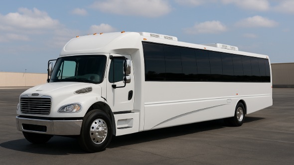 Exterior of Charter Bus Company Fort Worth's Party Bus in Fort Worth