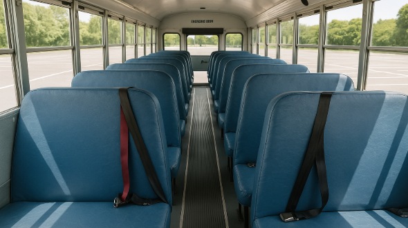 Interior of Charter Bus Company Fort Worth's School Bus in Fort Worth