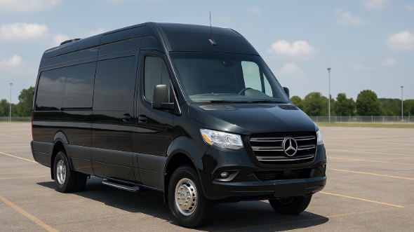 Exterior of Charter Bus Company Fort Worth's Sprinter Van Rental With Driver in Fort Worth