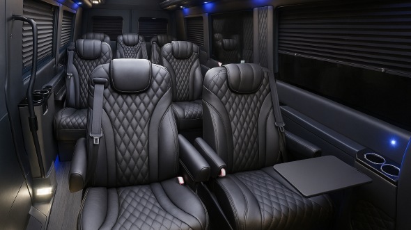 Interior of Charter Bus Company Cedar Hill's Sprinter Van Rental With Driver in Cedar Hill